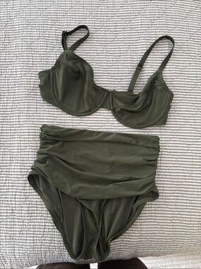 Jcrew bikini, 32DD underwire top and high waisted bottom